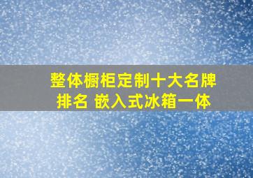 整体橱柜定制十大名牌排名 嵌入式冰箱一体